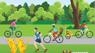 Safe cycling in Cassiobury park